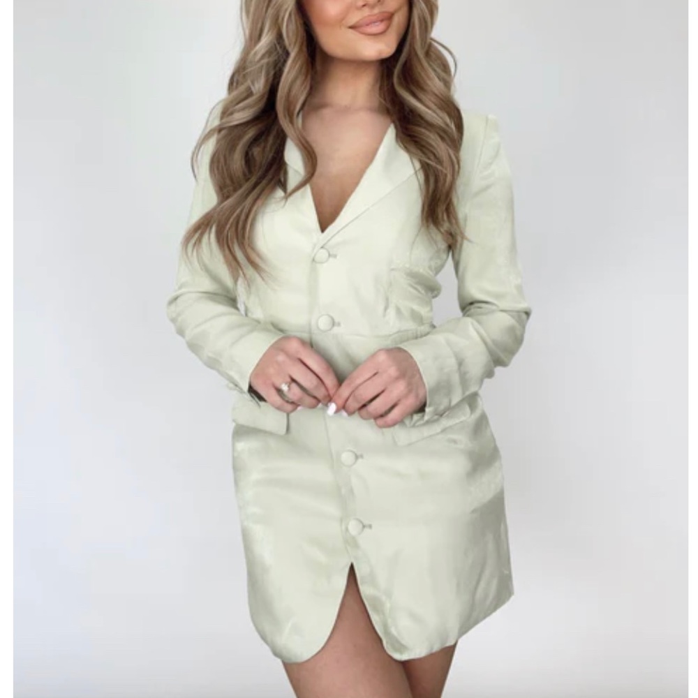 Light green blazer dress